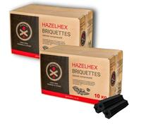 2 x 10kg Box Premium Hazel Hex Sumi Bincho Charcoal Restaurant Barbecuing Briquettes - Eco Naturally Compressed & Odour Free - Long Burn Hexagonal Binchotan Logs - Konro BBQ Barbecue Cooking Grills