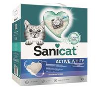 2 x 10l Sanicat Cat Litter 20% Off! * - Active White Clumping Cat Litter (2 x 10l)