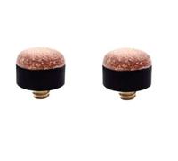 2 x 11mm High Quality Leather Brass Screw on Cue Tips for Snooker or Pool Cues