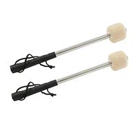 2 x 12.5 Inch Low Steel Drum Mallets, Felt Drum Sticks with Stainless Steel Handle, Non Slip Drum Mallets