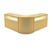 (2 x 1200mm W Counters & 1 x 600mm W Corner Unit - Maple) Shop Counter Set Iris LED Light Lockable