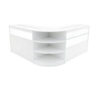 (2 x 1200mm W Counters & 1 x 600mm W Corner Unit - White) Shop Counter Set Harmonia Storage LED Lockable Retail Display Black White Maple