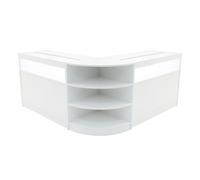 (2 x 1200mm W Counters & 1 x 600mm W Corner Unit - White) Shop Counter Set Theseus LED Light Lockable
