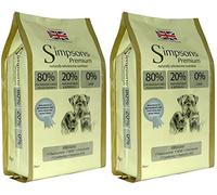2 x 12kg Simpsons Premium 80/20 Mixed Chicken, Turkey and Fish Dry Dog Food Multibuy