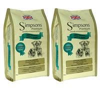 2 x 12kg Simpsons Premium Adult Sensitive Lamb and Potato Dry Dog Food Multibuy