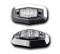 2 x 12V 2 SMD LED WHITE FRONT SIDE MARKER LIGHTS POSITION LAMPS REMOVABLE CHROME BEZEL TRUCK CAR LORRY CAMPER TUNING TRUCK