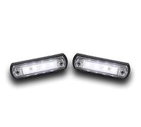 2 x 12V 24V E MARKED 4 SMD LED WHITE FRONT SIDE MARKER LIGHTS OUTLINE CLEARANCE LAMPS FOR TRUCK LORRY PICKUP TRAILER CAMPER CARAVAN HORSE BOX