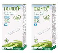 2 x 14 Masmi Super Applicator Cotton Tampons Certified Organic Hypoallergenic, Biodegradable, Cardboard Applicator, Free of Perfume Viscose Rayon Chlorine and Dioxin (Twin Pack)