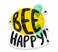 2 x 15 cm / 150 mm Bee Happy Window Sticker Car Van Motorhome Glass #9648