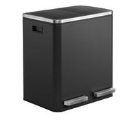 2 x 15 L Double Kitchen Bin With Inner Buckets, Black