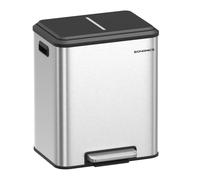 2 x 15 L Kitchen Double Bin for Recycling, Metallic Silver