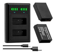 2 x 1500 mAh LP-E17 Battery + LED Built-in USB Dual Charger with Type C Port for Canon EOS M3, M5, M6, Rebel SL2, T6i, T6s, T7i, EOS 200D 250D 750D, 760D, 800D, 8000D, KISS X8i, RP Cameras