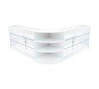 (2 x 1500mm W Counters & 1 x 600mm W Corner Unit - White) Shop Counter Set Apollo LED Light Lockable