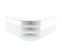 (2 x 1500mm W Counters & 1 x 600mm W Corner Unit - White) Shop Counter Set Harmonia Storage LED Lockable Retail Display Black White Maple