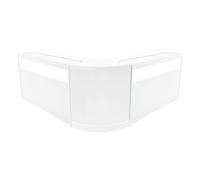 (2 x 1500mm W Counters & 1 x 600mm W Corner Unit - White) Shop Counter Set Iris LED Light Lockable