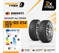 2 X 155/65R14 75T DAVANTI ALLTOURA 155 65 14 1556514 NEW TYRES
