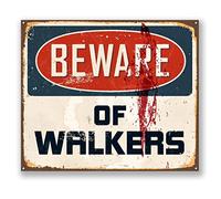 2 x 15cm/150mm Beware of Walkers Sticker Car iPad Laptop Decal Fun Sign Zombie #5732
