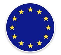 2 x 15cm/150mm EU Europe Flag Map Window Cling Sticker Car Van Campervan Glass #9022