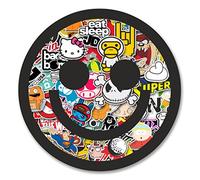 2 x 15cm/150mm SELF ADHESIVE STICKER Bomb Smiley Face Vinyl SELF ADHESIVE STICKER Decal Laptop Travel Luggage Car Bike Sign Fun #6173