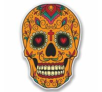 2 x 15cm/150mm Sugar Skull Window Cling Sticker Car Van Campervan Glass #9724