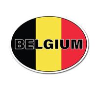 2 x 15cm Belgium Oval Flag Vinyl Stickers - Belgian Travel Holiday World Country Location Car Vehicle Decal Scrapbook Sticker #82387