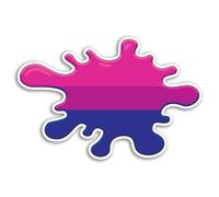 2 x 15cm Bisexual Flag Vinyl Stickers - LGBTQ Community Support Sexual Identity Love Luggage Paint Splatter Scrapbooking Sticker #81930