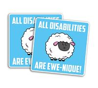 2 x 15cm Blue Sheep Vinyl Stickers - Ewe Unique Pun Disabled Disability Animals Sticker #78492