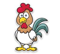 2 x 15cm Chicken Vinyl Sticker Bike Laptop Helmet Bike Car Hen Bird #9275 (10.5cm Wide x 15cm Tall)