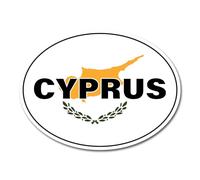 2 x 15cm Cyprus Oval Flag Vinyl Stickers - Cypriot Travel Holiday World Country Location Car Vehicle Decal Scrapbook Sticker #82409