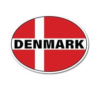 2 x 15cm Denmark Oval Flag Vinyl Stickers - Danish Travel Holiday World Country Location Car Vehicle Decal Scrapbook Sticker #82391