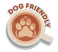 2 x 15cm Dog Friendly Vinyl Stickers - Coffee Cafe Pub Dogs Pet Animals Allowed Welcome Shop Sign Notice Small Business Taxi Sticker #83042