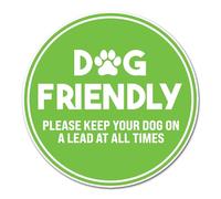 2 x 15cm Dog Friendly Vinyl Stickers - Lead Shop Store Dogs Pet Animals Allowed Welcome Sign Notice Small Business Taxi Sticker #83050