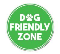 2 x 15cm Dog Friendly Zone Vinyl Stickers - Shop Store Dogs Pet Animals Allowed Welcome Sign Notice Small Business Taxi Sticker #83051