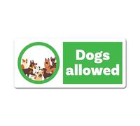 2 x 15cm Dogs Allowed Vinyl Stickers - Home Shop Store Dog Pet Animals Friendly Welcome Sign Notice Small Business Taxi Sticker #83052