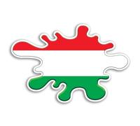 2 x 15cm Hungary Flag Vinyl Stickers - Hungarian Europe Travel Holiday City Landmarks Luggage Paint Splatter Scrapbooking Sticker #81717