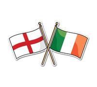 2 x 15cm Ireland England Flag Vinyl Stickers - Irish St George's Cross Union UK Travel Support Holiday Scrapbooking Sticker #83653