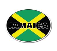 2 x 15cm Jamaica Oval Flag Vinyl Stickers - Jamaican Travel Holiday World Country Location Car Vehicle Decal Scrapbook Sticker #82412