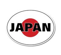 2 x 15cm Japan Oval Flag Vinyl Stickers - Japanese Travel Holiday World Country Location Car Vehicle Decal Scrapbook Sticker #82398