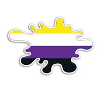 2 x 15cm Non-Binary Flag Vinyl Stickers - LGBTQ Community Non Binary Sexual Identity Love Luggage Paint Splatter Scrapbooking Sticker #81932