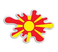 2 x 15cm North Macedonia Flag Vinyl Stickers - Macedonian Travel Holiday City Landmarks Luggage Paint Splatter Scrapbooking Sticker #81736