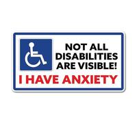 2 x 15cm Not All Disabilities are Visible Vinyl Stickers - Anxiety Mental Health Hidden Disability Disabled Blue Mobility Badge Car #82420