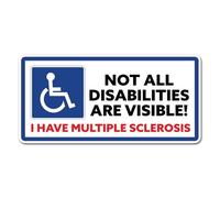 2 x 15cm Not All Disabilities are Visible Vinyl Stickers - Multiple Sclerosis Hidden Disability Disabled Blue Mobility Badge Car #82419