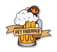 2 x 15cm Pet Friendly Static Vinyl Stickers - Beer Pub Dog Animals Allowed Welcome Shop Sign Notice Small Business (Window Cling) #83038