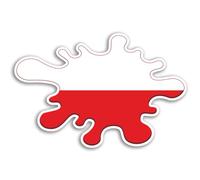 2 x 15cm Poland Flag Vinyl Stickers - Polish Europe Travel Holiday City Landmarks Luggage Paint Splatter Scrapbooking Sticker #81739