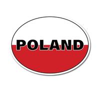 2 x 15cm Poland Oval Flag Vinyl Stickers - Polish Travel Holiday World Country Location Car Vehicle Decal Scrapbook Sticker #82395