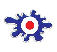2 x 15cm RAF Roundel Flag Vinyl Stickers - Mod Military Travel Holiday Luggage Paint Splatter Scrapbooking Sticker #81921