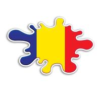 2 x 15cm Romania Flag Vinyl Stickers - Romanian Europe Travel Holiday City Landmarks Luggage Paint Splatter Scrapbooking Sticker #81742