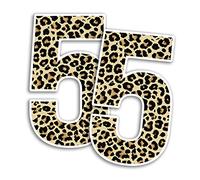 2 x 15cm Tall Leopard Print Number Vinyl Stickers - Numbers Animal Prints Home Car Dustbins Wheelie Bin Garbage Bins Sticker (Number 5)