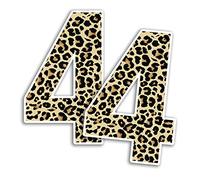 2 x 15cm Tall Leopard Print Number Vinyl Stickers - Numbers Animal Prints Home Car Dustbins Wheelie Bin Garbage Bins Sticker (Number 4)