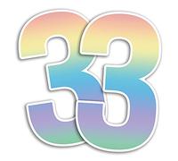 2 x 15cm Tall Rainbow Ombre Number Vinyl Stickers - Numbers Pretty Pastel Home Bedroom Decor Car Dustbins Wheelie Bin Garbage Bins Sticker (Number 3)